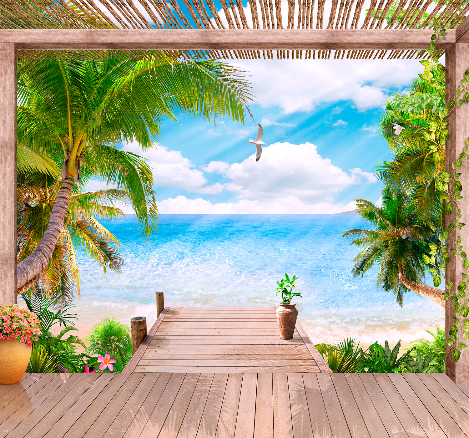 Fotomurali : Portico sul mare