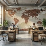 Fotomurali : Mappa del Mondo in Mattoni 2
