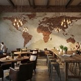 Fotomurali : Mappa del Mondo in Mattoni 12