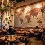 Fotomurali : Mappa del Mondo in Mattoni 15