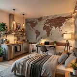 Fotomurali : Mappa del Mondo in Mattoni 18