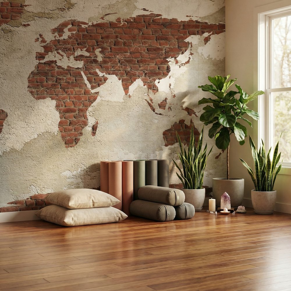 Fotomurali : Mappa del Mondo in Mattoni