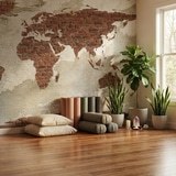 Fotomurali : Mappa del Mondo in Mattoni 21