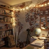 Fotomurali : Mappa del Mondo in Mattoni 22