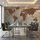 Fotomurali : Mappa del Mondo in Mattoni 7