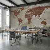 Fotomurali : Mappa del Mondo in Mattoni 8