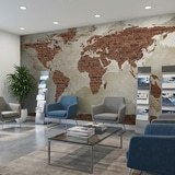 Fotomurali : Mappa del Mondo in Mattoni 9