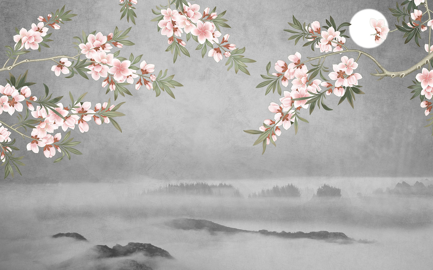 Fotomurali : Mandorlo in Fiore nella Notte