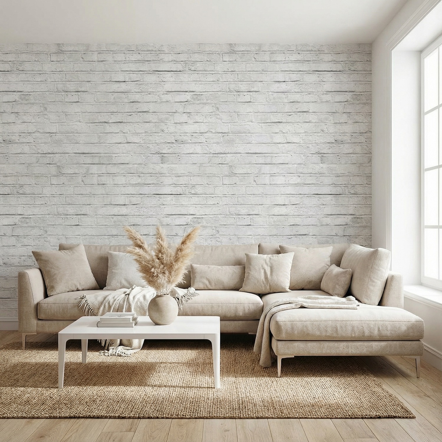 Fotomurali : Mattoni bianchi consumati