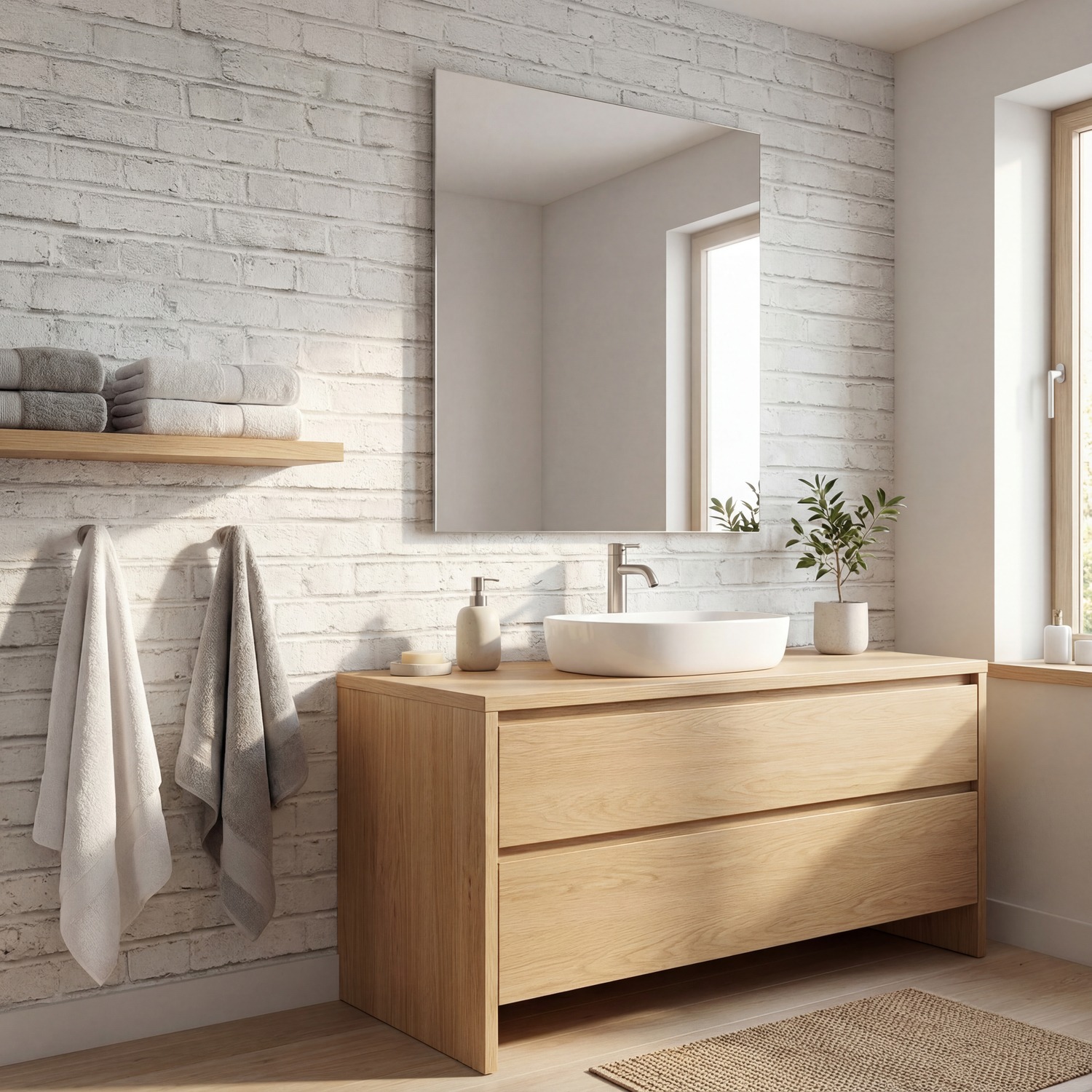 Fotomurali : Mattoni bianchi consumati