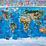 Fotomurali : Mappa del mondo per bambini Bandiere 2