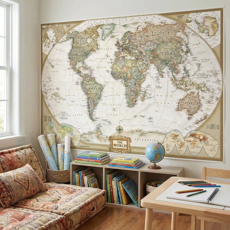 Fotomurali : Mappa del mondo politico vintage 0