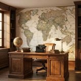 Fotomurali : Mappa del mondo politico vintage 2