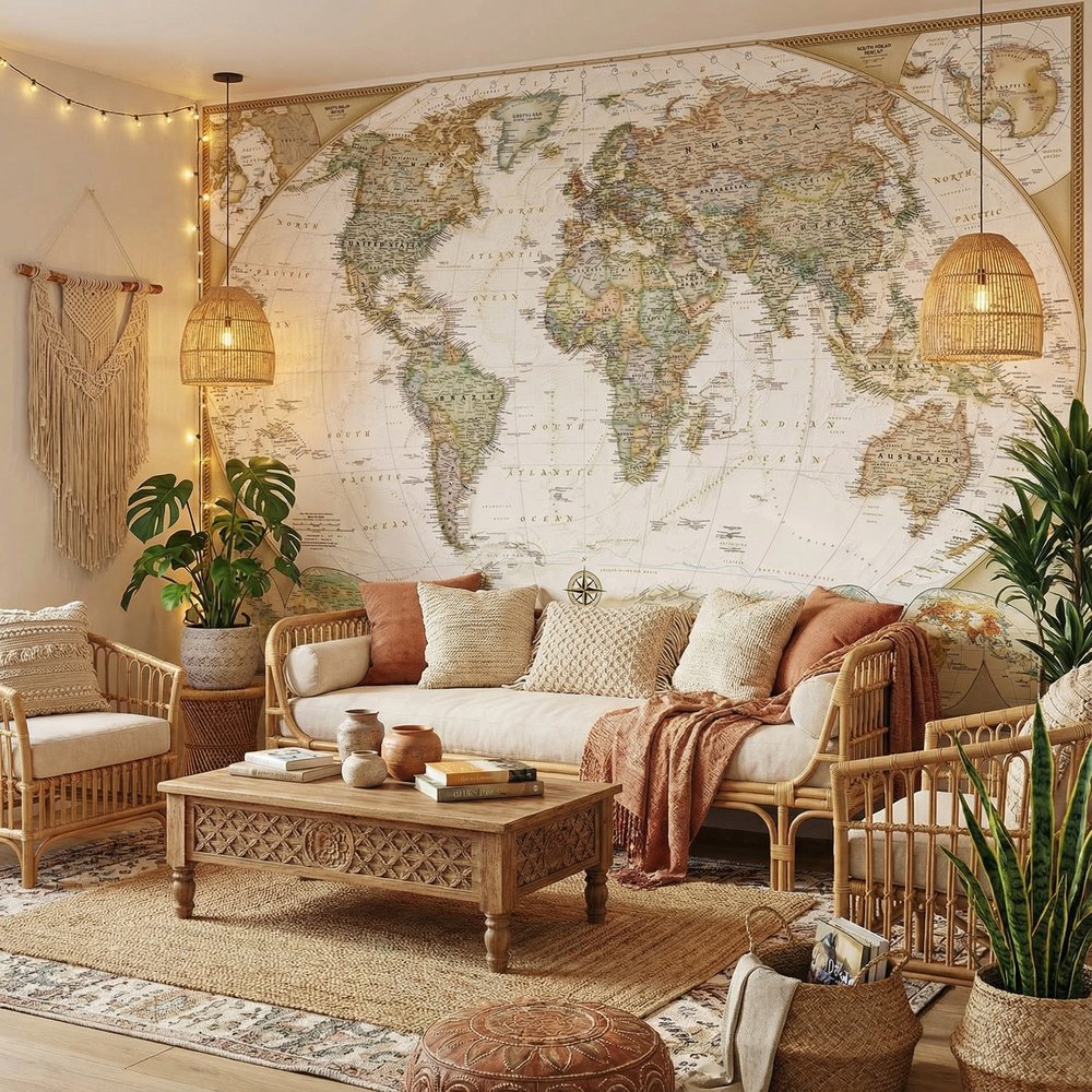 Fotomurali : Mappa del mondo politico vintage