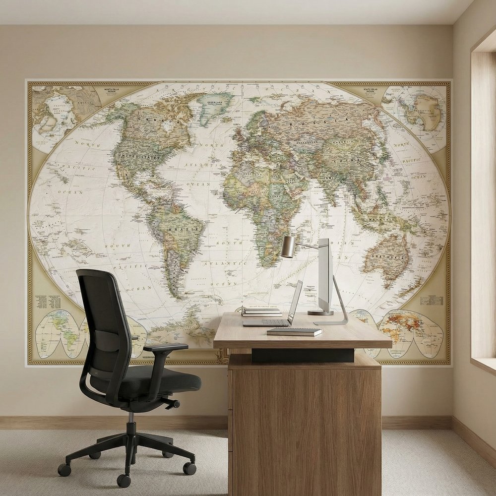 Fotomurali : Mappa del mondo politico vintage