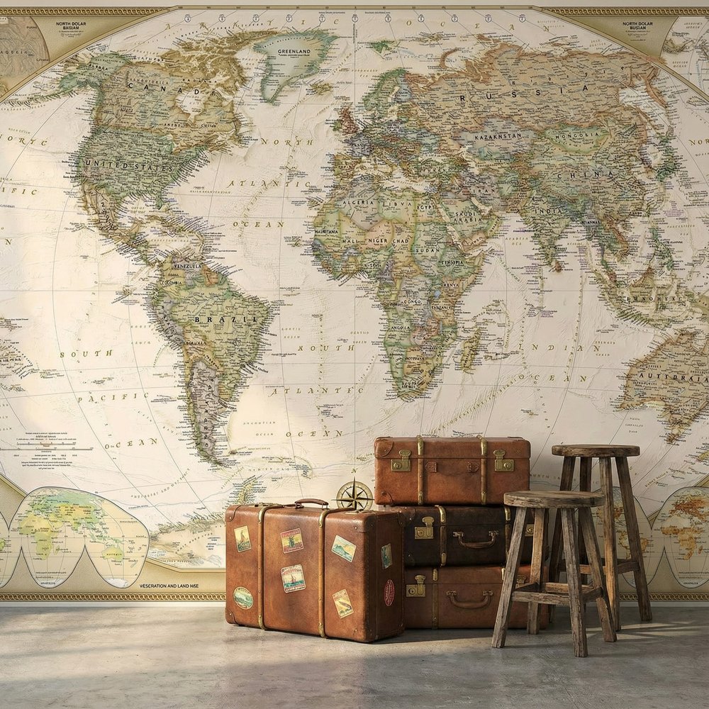 Fotomurali : Mappa del mondo politico vintage