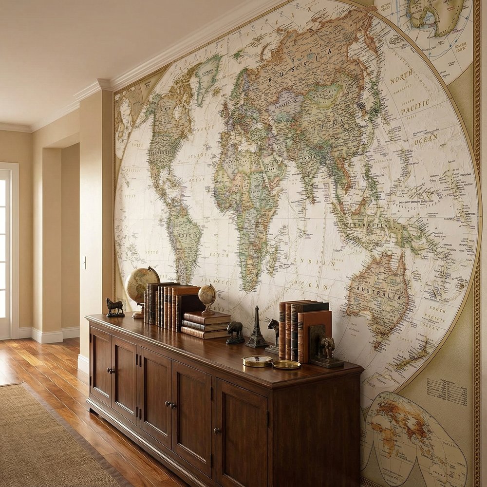 Fotomurali : Mappa del mondo politico vintage
