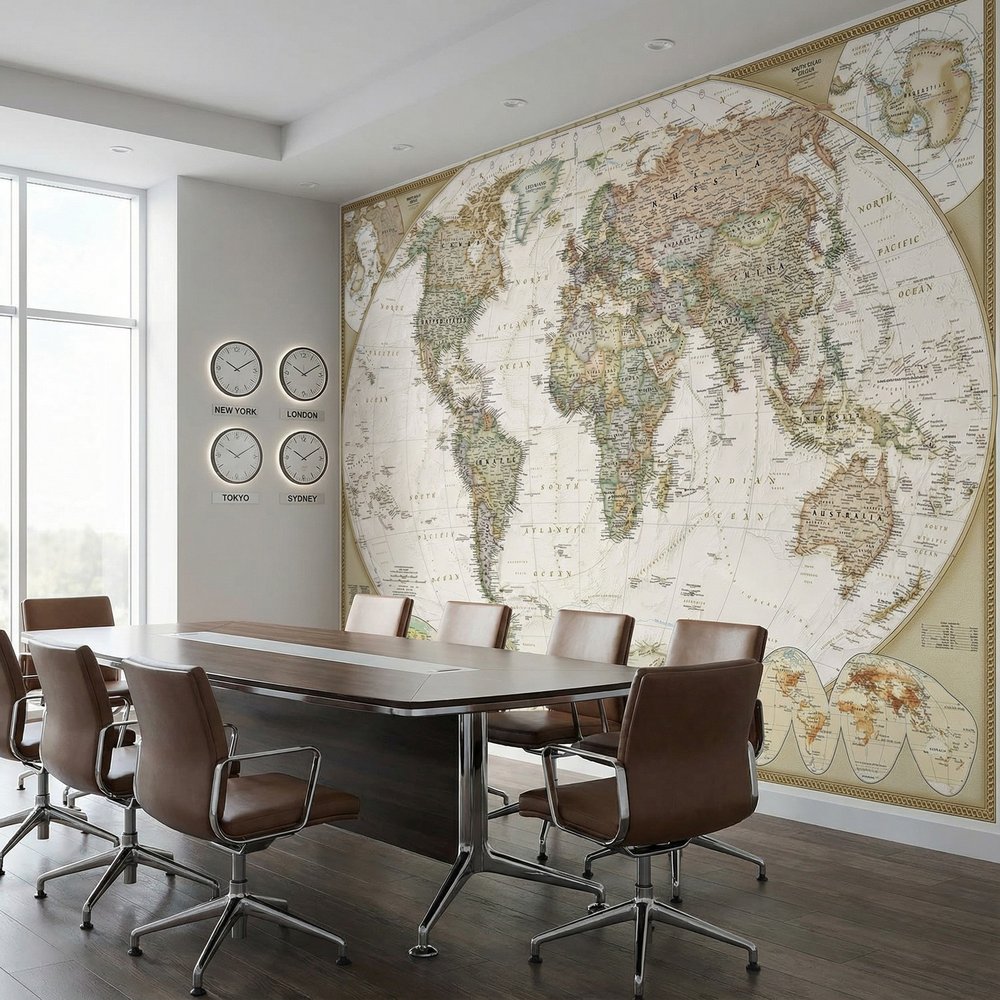 Fotomurali : Mappa del mondo politico vintage