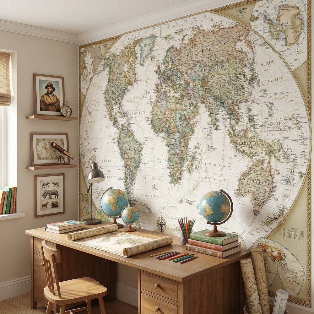Fotomurali : Mappa del mondo politico vintage