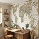 Fotomurali : Mappa del mondo politico vintage 18
