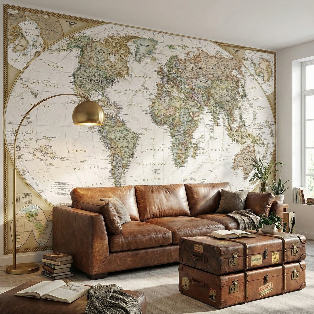 Fotomurali : Mappa del mondo politico vintage