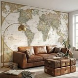 Fotomurali : Mappa del mondo politico vintage 21