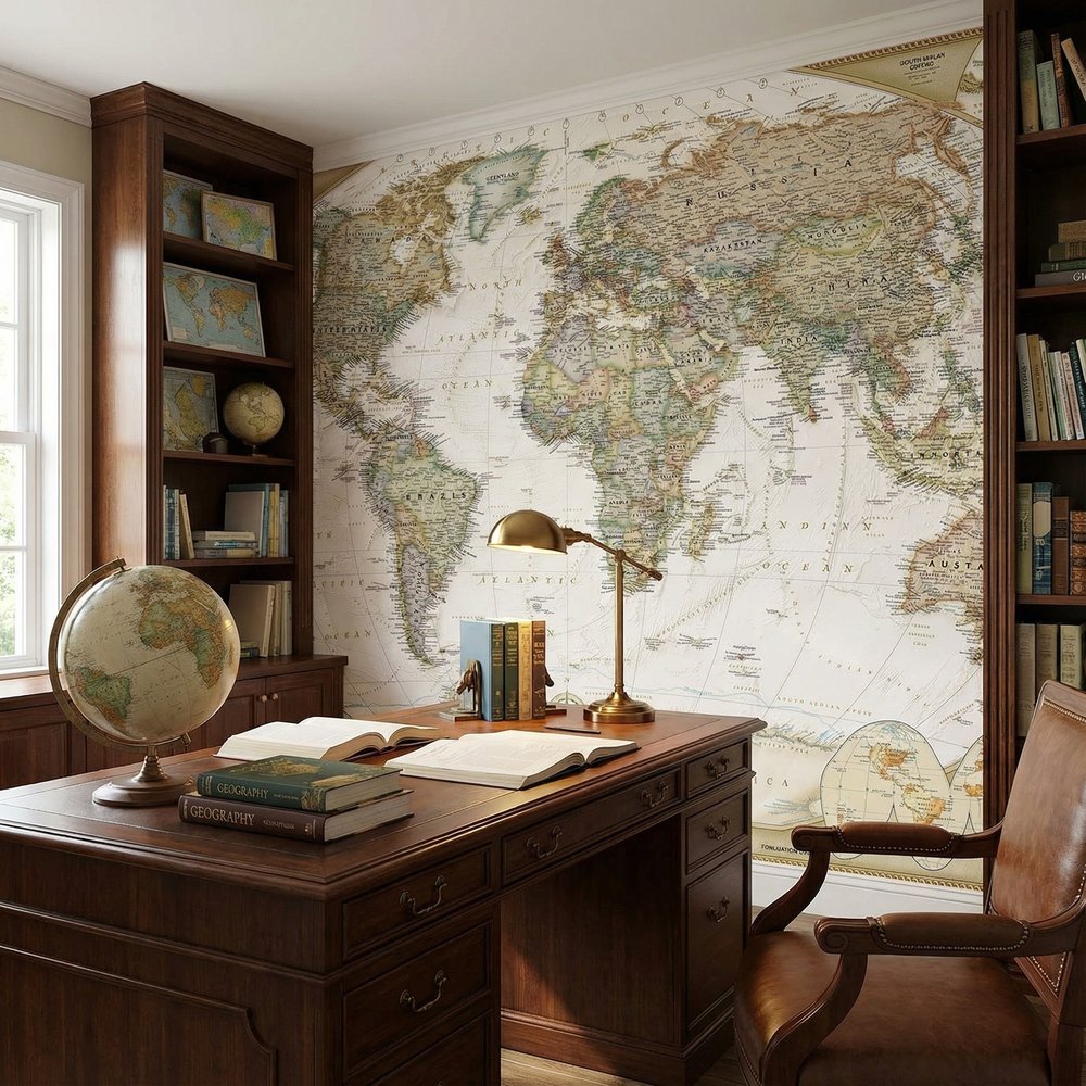 Fotomurali : Mappa del mondo politico vintage
