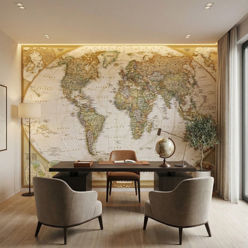 Fotomurali : Mappa del mondo politico vintage
