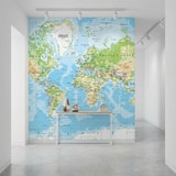 Fotomurali : Mappa del mondo fisico 14