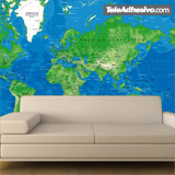 Fotomurali : Mappa del Mondo blu e verde 5