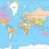 Fotomurali: Mappa del Mondo Politico 3
