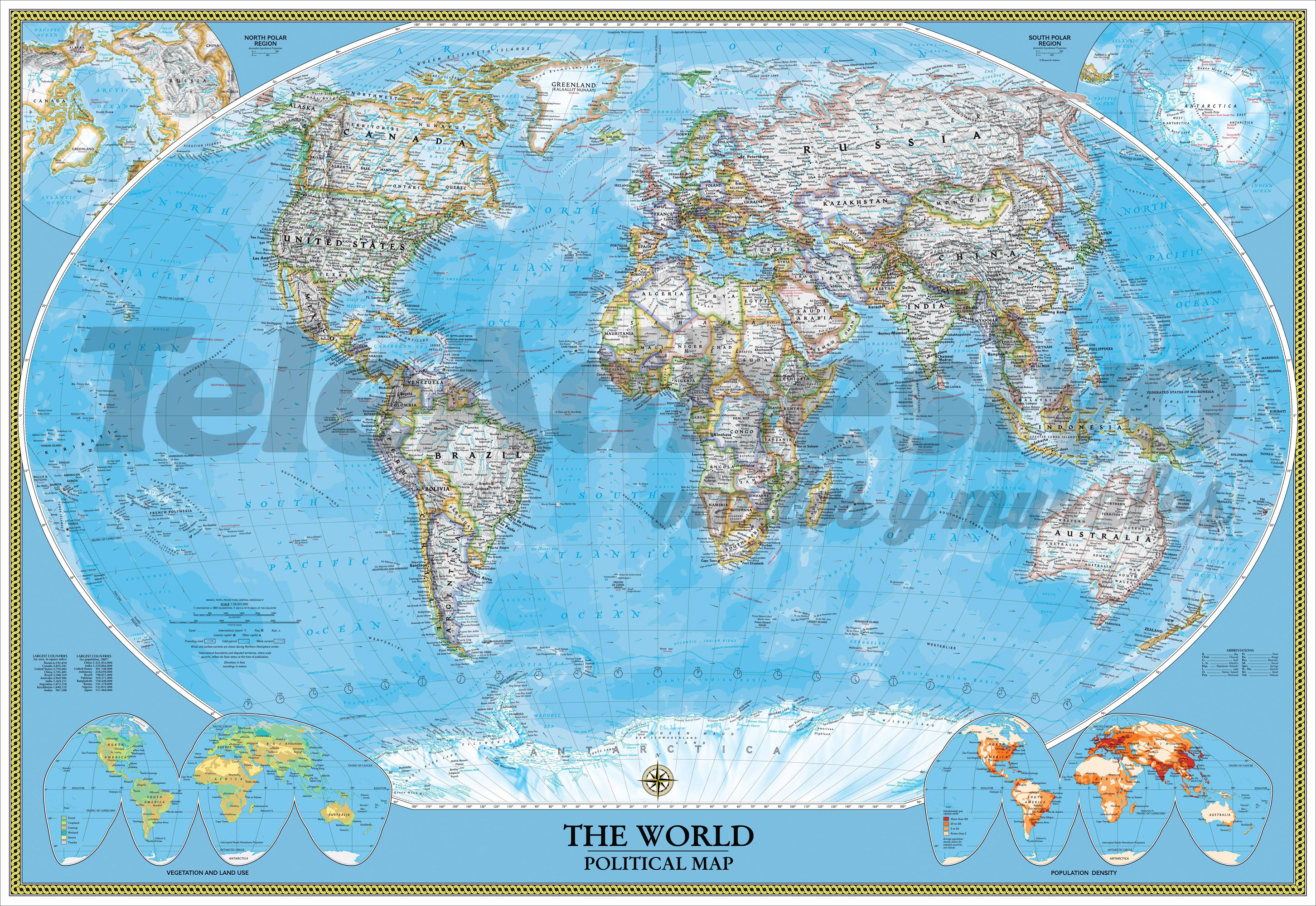 Fotomurali : Mappa del mondo politico mondiale
