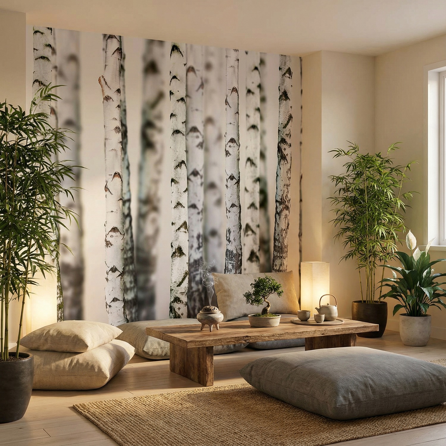 Fotomurali : Foresta di betulla