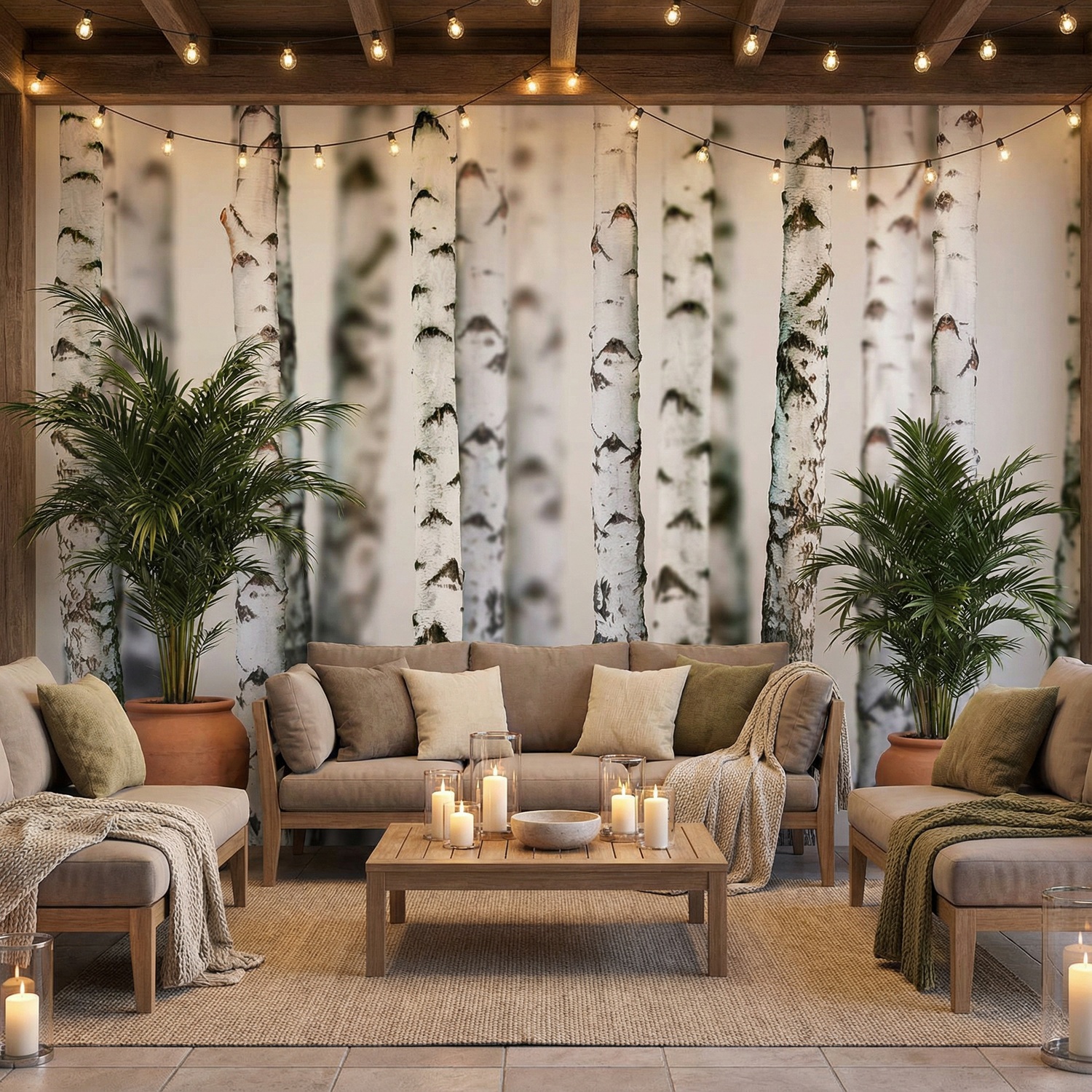 Fotomurali : Foresta di betulla