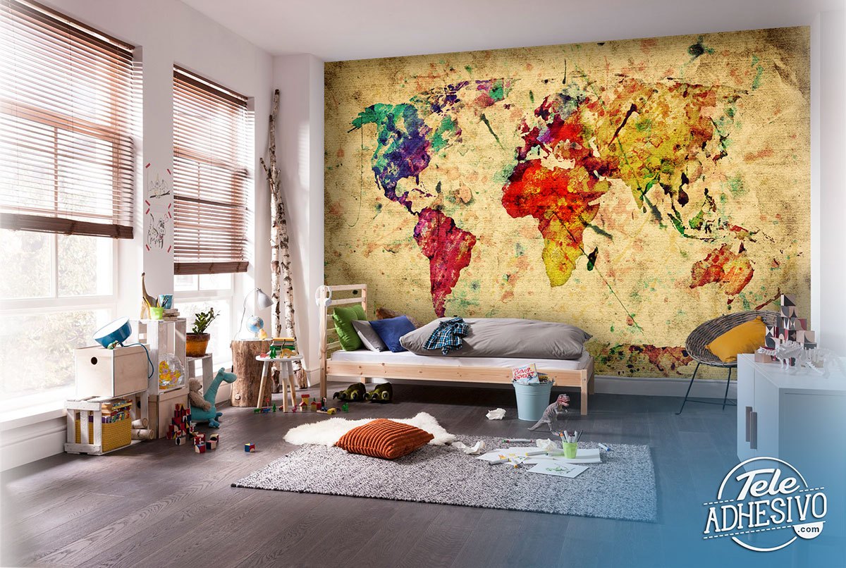 Fotomurali : Pitturare la mappa del mondo
