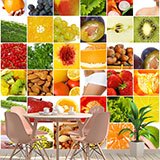 Fotomurali : Collage di frutta e cibo 2