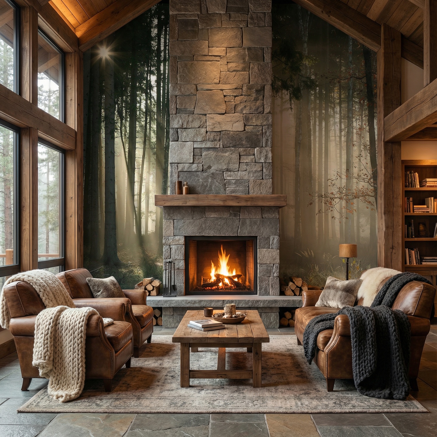 Fotomurali : Incandescenza nei boschi