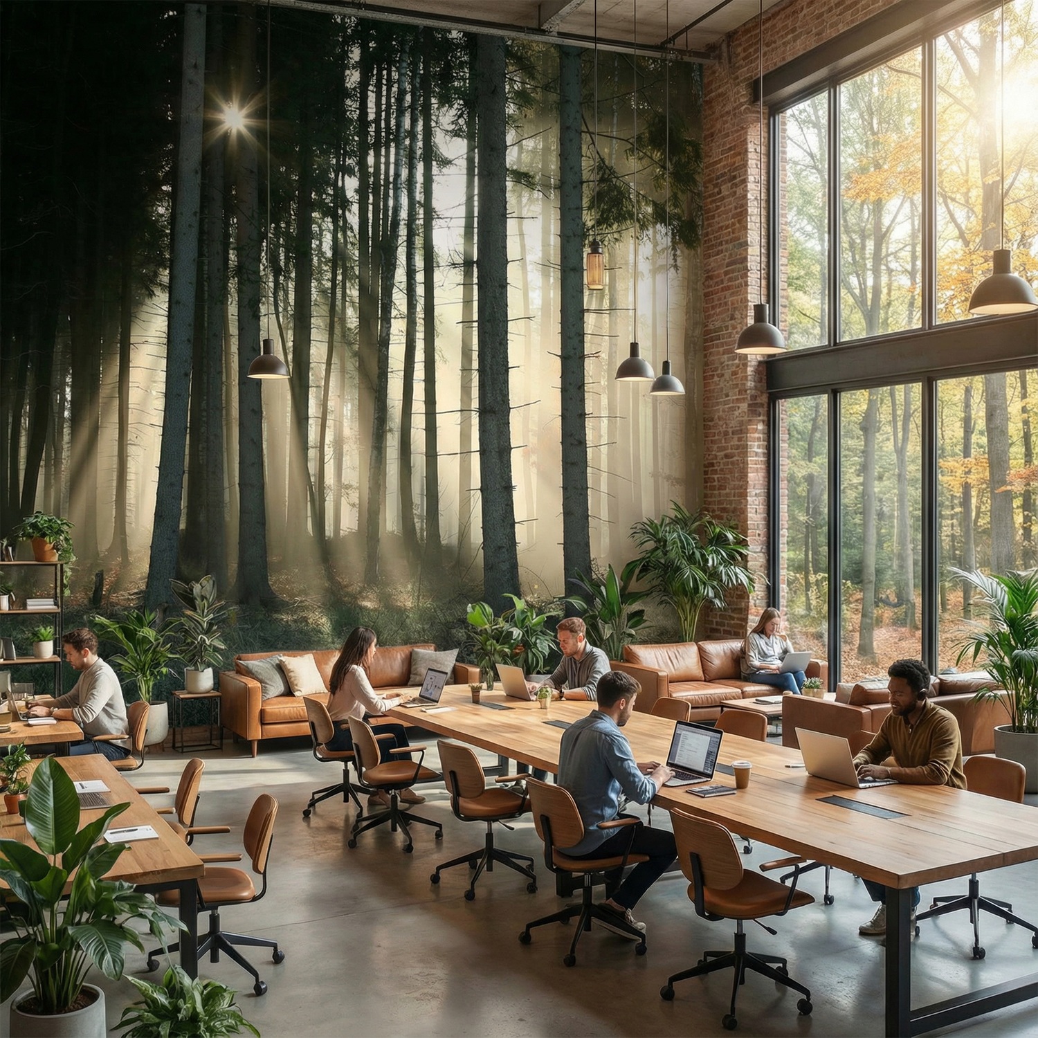 Fotomurali : Incandescenza nei boschi