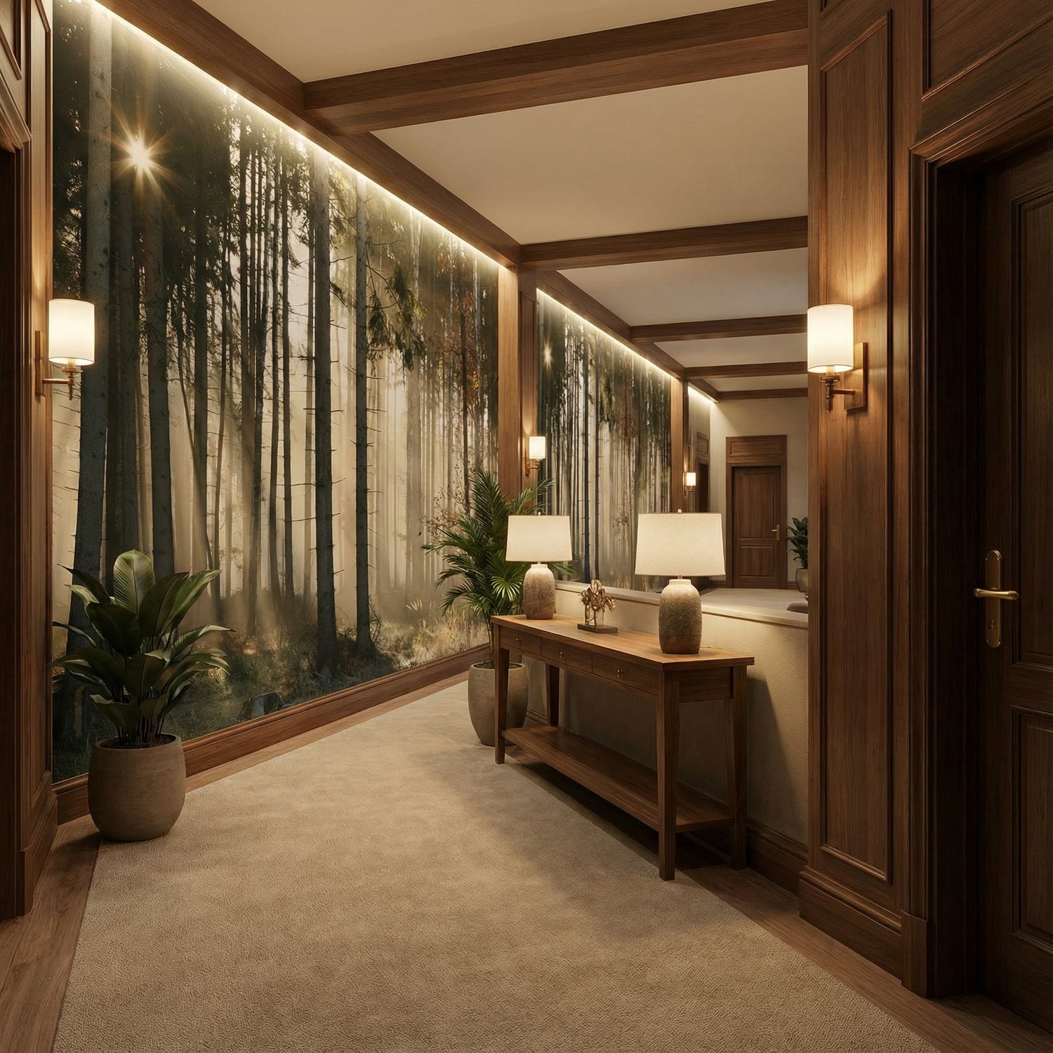 Fotomurali : Incandescenza nei boschi