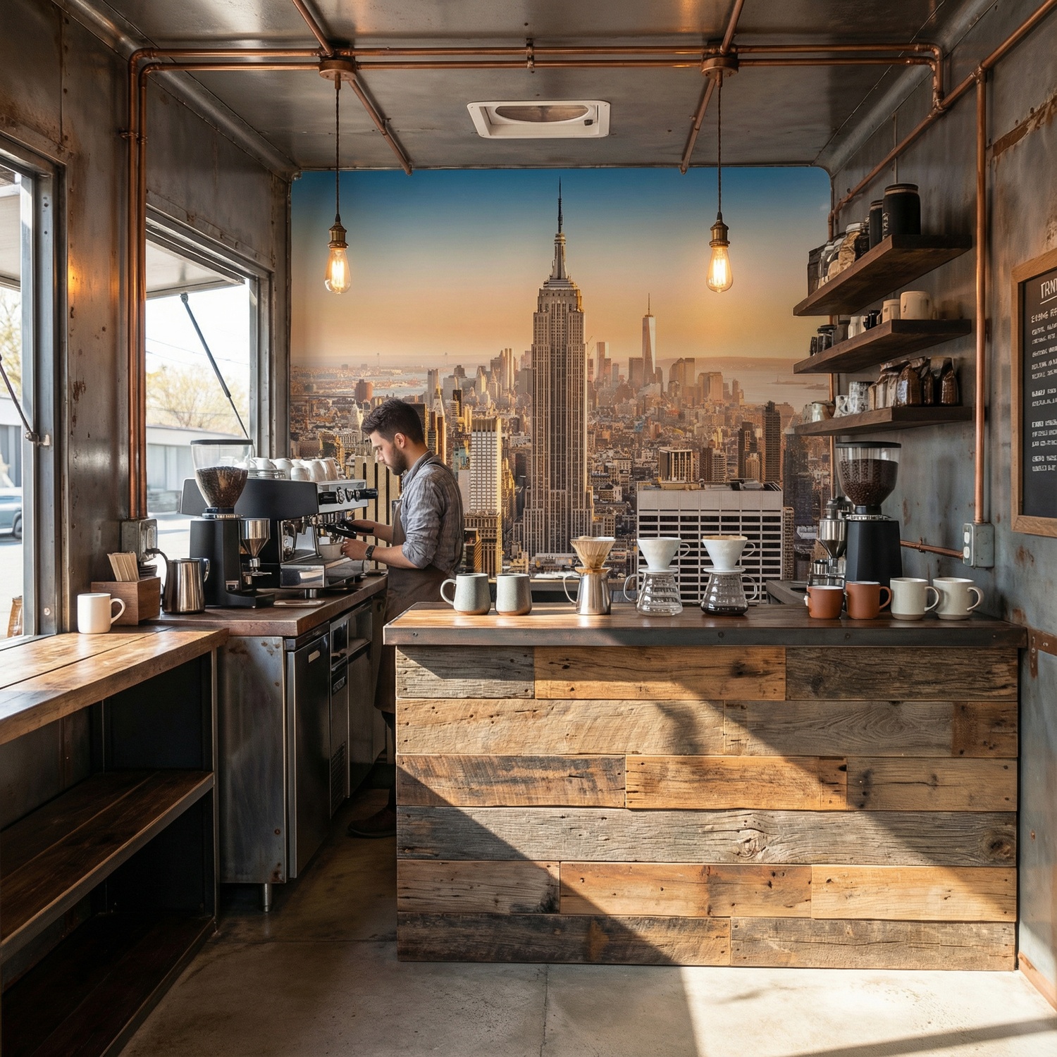 Fotomurali : Il centro di Manhattan al tramonto