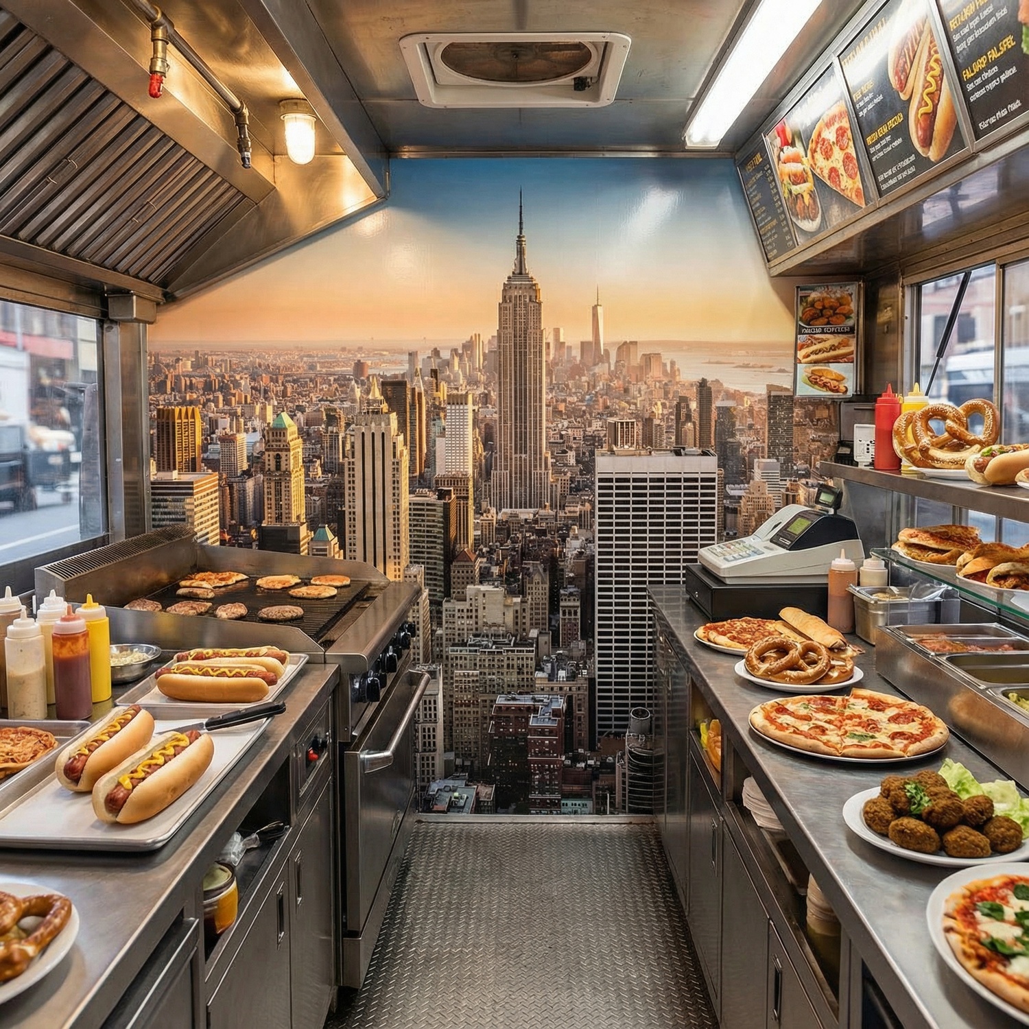 Fotomurali : Il centro di Manhattan al tramonto