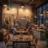 Fotomurali : Il centro di Manhattan al tramonto 4