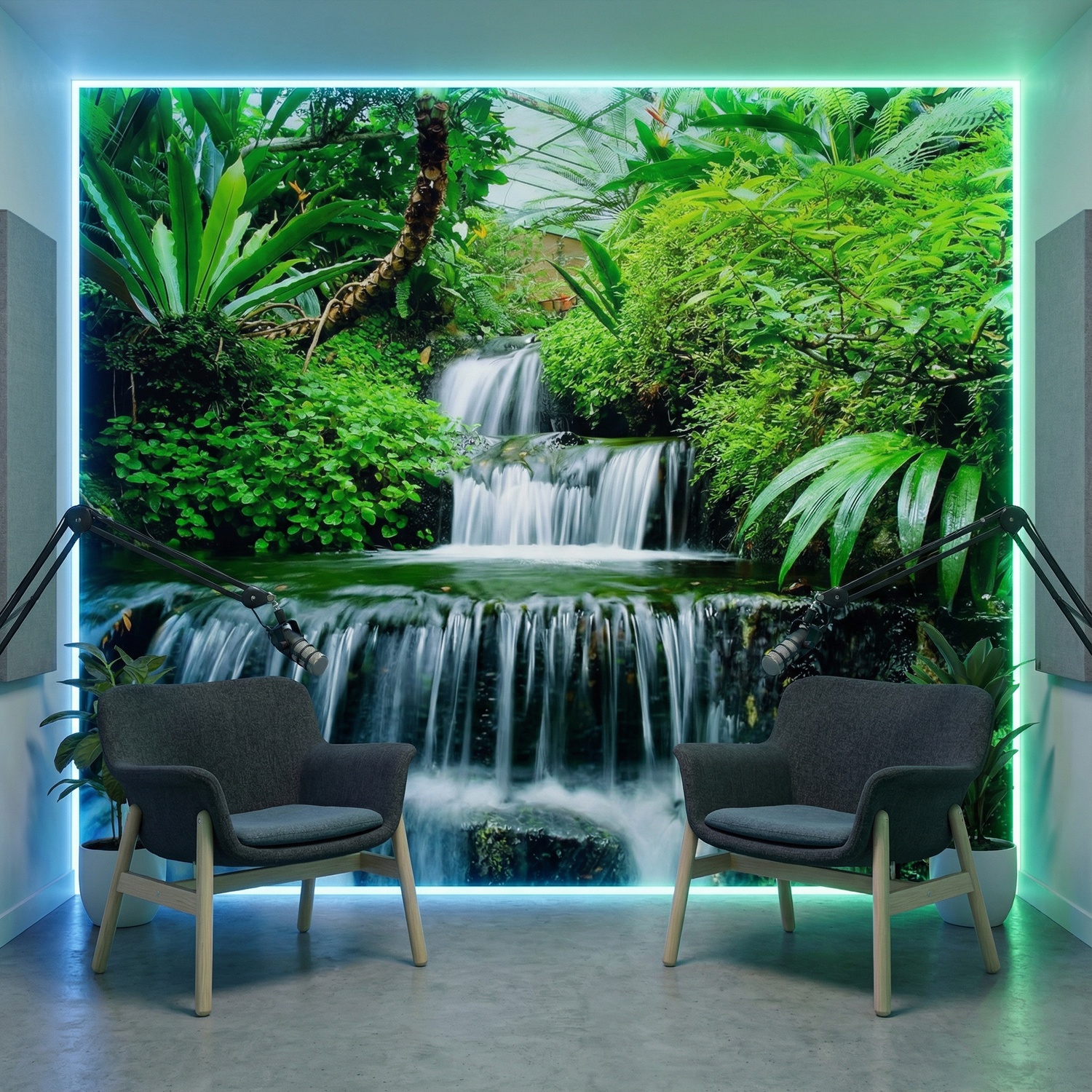 Fotomurali : Cascate nel giardino tropicale
