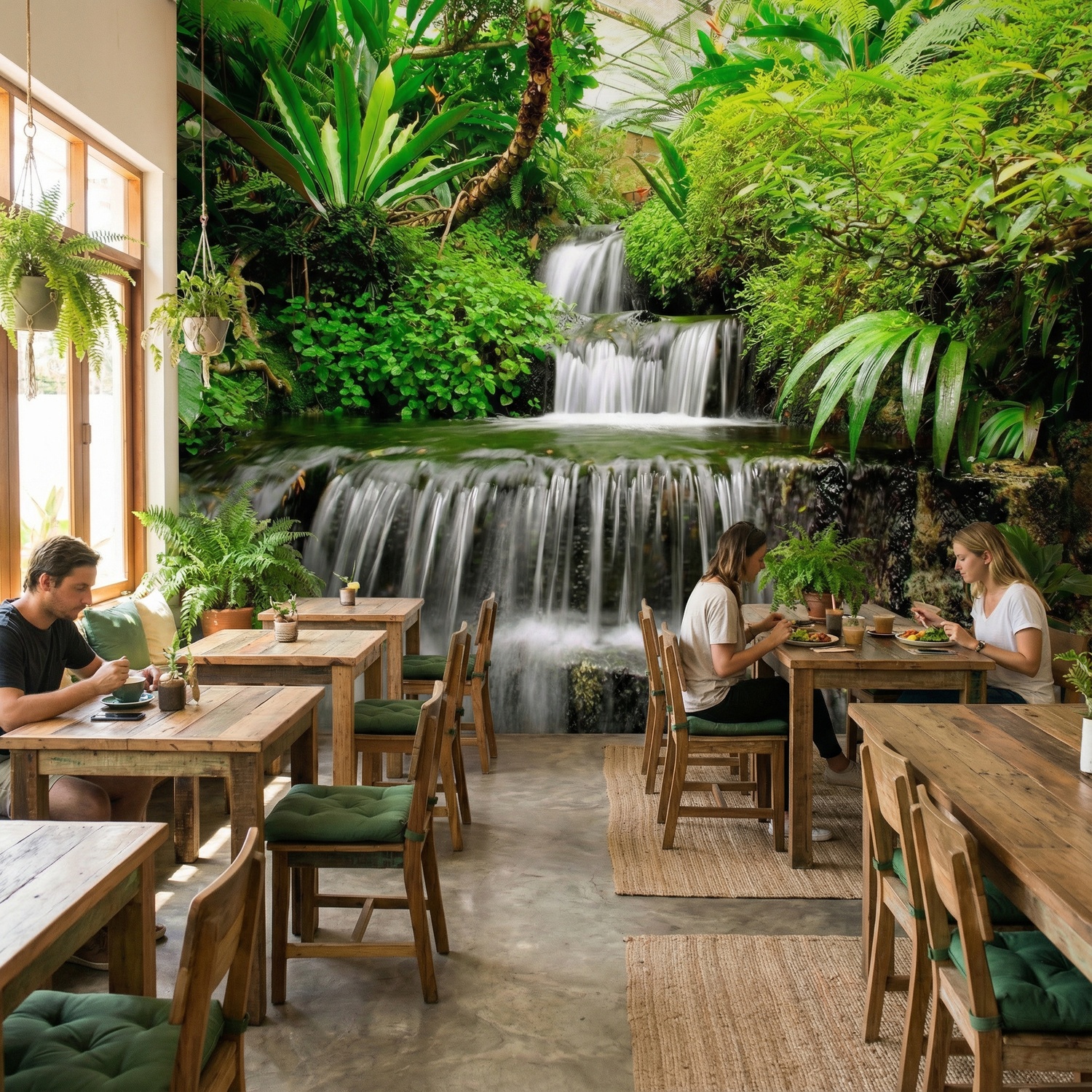 Fotomurali : Cascate nel giardino tropicale