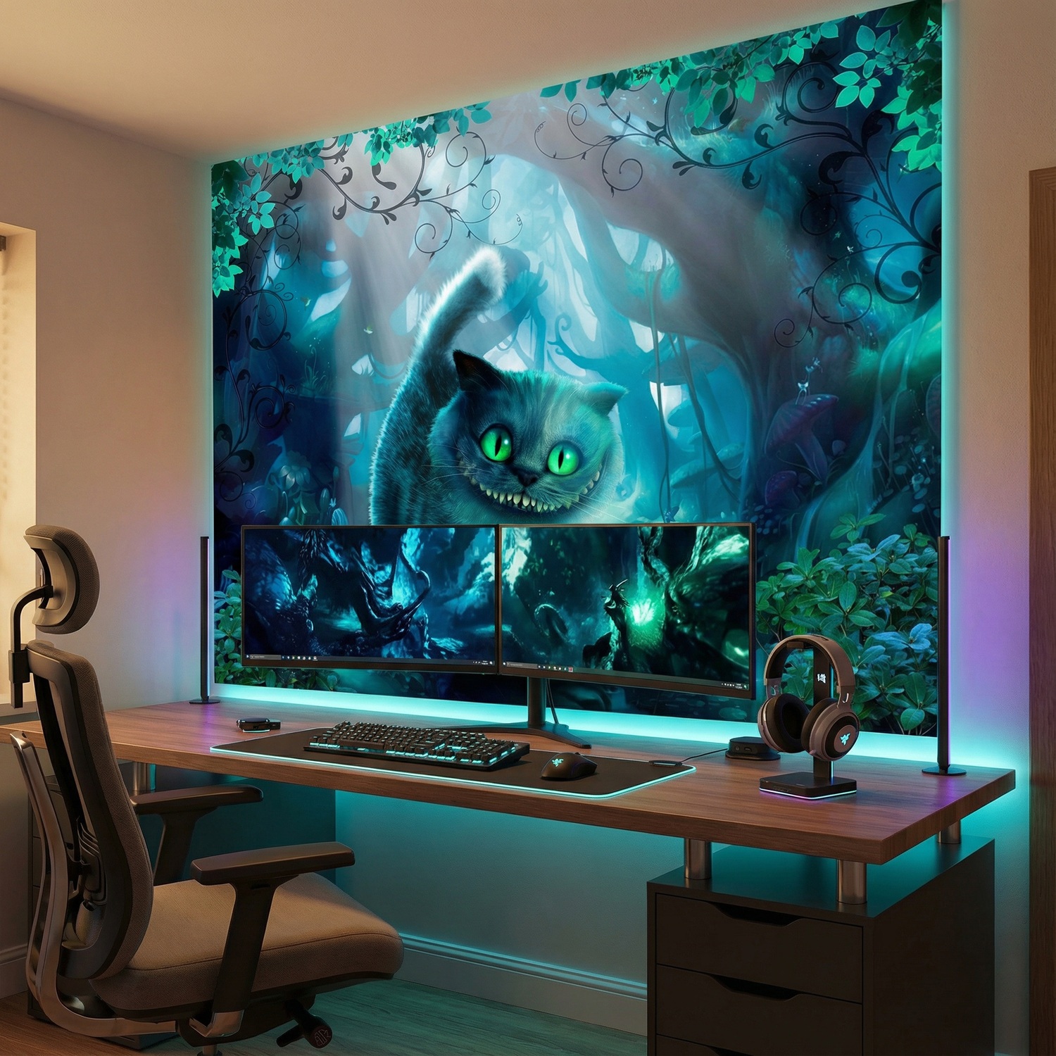 Fotomurali : Gatto dal Paese delle Meraviglie