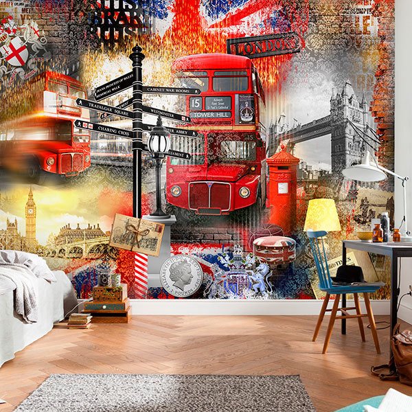 Fotomurali : Collage Londra turistica