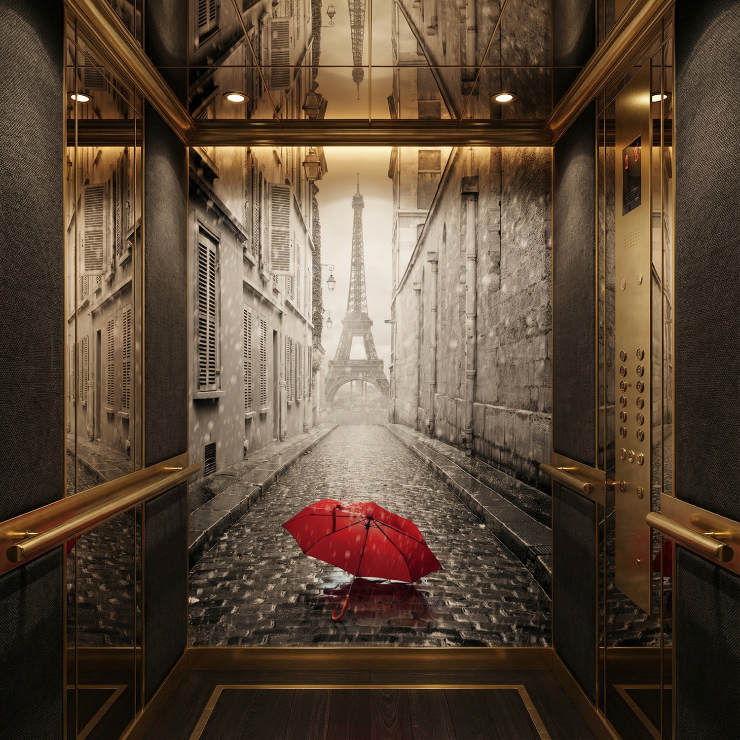 Fotomurali : Pioggia a Parigi