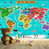 Fotomurali : Mappa del mondo per bambini 2
