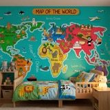 Fotomurali : Mappa del mondo per bambini 14