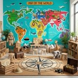 Fotomurali : Mappa del mondo per bambini 15
